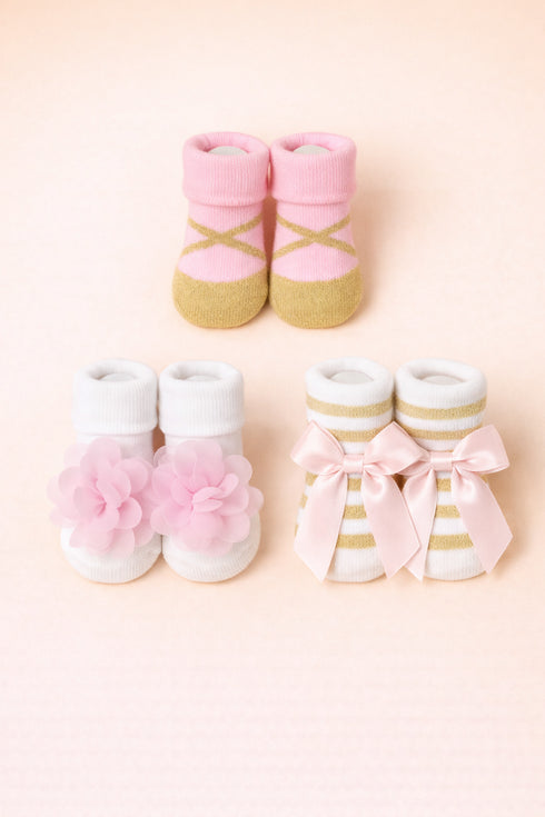 Baby 3-Pcs Sock Gift Set