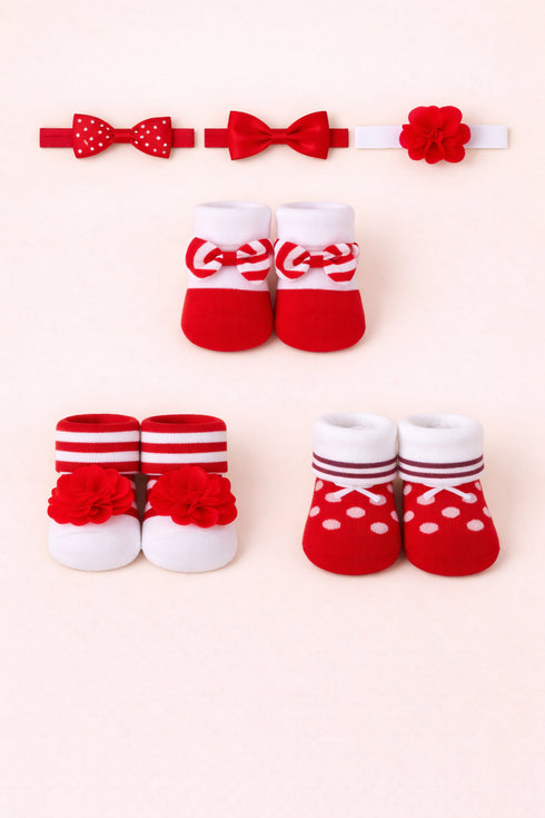 Baby 6-Pcs Headband & Sock Gift Set