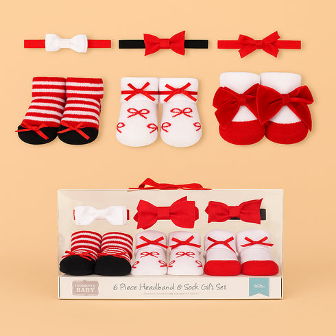 Baby 6-Pcs Headband & Sock Gift Set