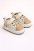 Baby Dual-Tone Velcro Strap Sneakers (Cream & Tan)