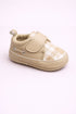Baby Checkered Velcro Sneakers (Beige Plaid)