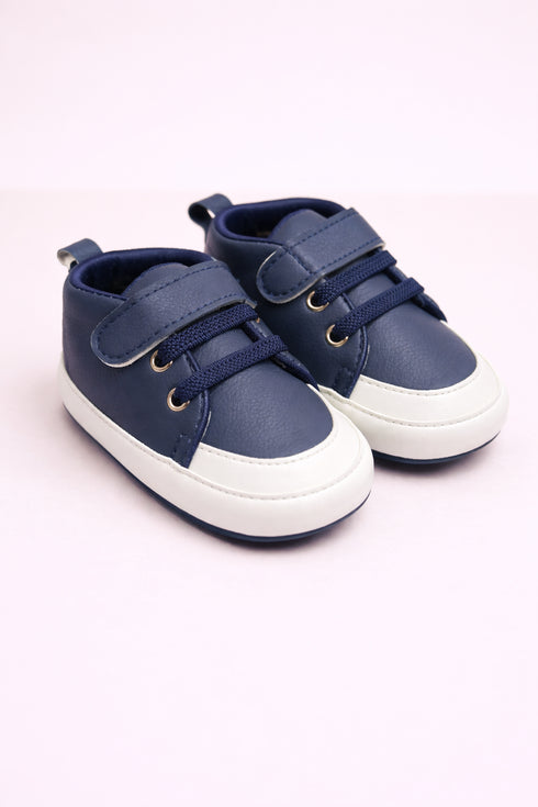Baby Classic Velcro Sneakers (Navy Blue)