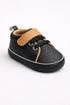 Baby Textured Velcro Sneakers (Black & Tan)