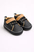 Baby Textured Velcro Sneakers (Black & Tan)