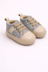 Sand Checkered Sneakers with Velcro Strap