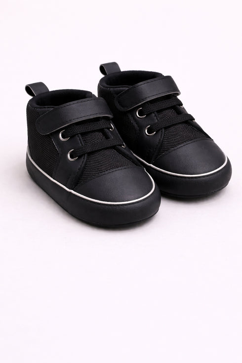 Black Baby Sneakers with Velcro Strap