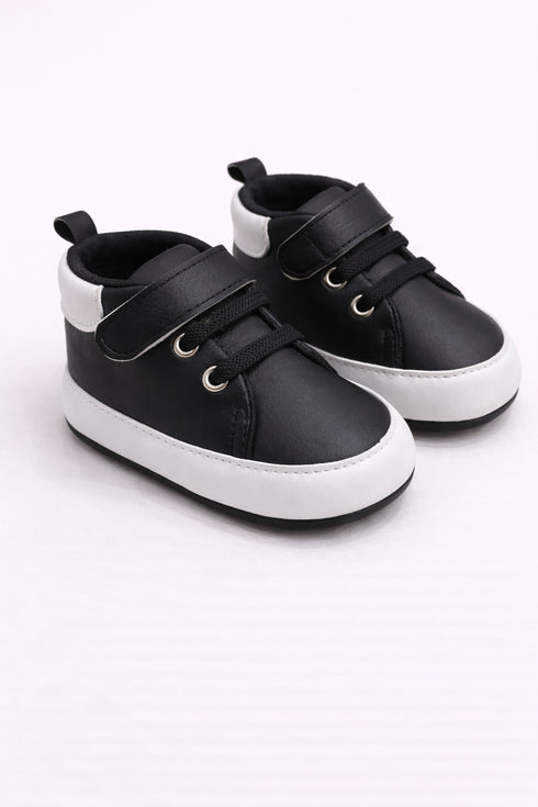 Black & White Sneaker with Velcro Strap