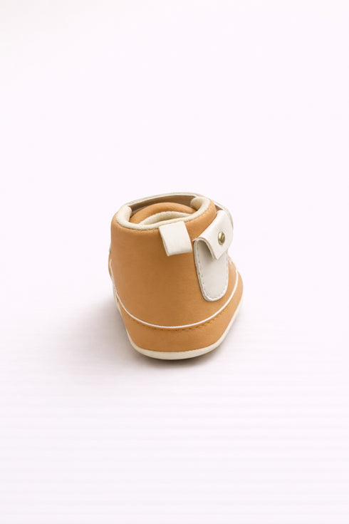 Baby Dual-Tone Velcro Strap Sneakers (Tan & Cream)