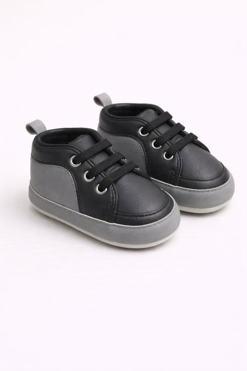 Black & Charcoal Baby Sneakers
