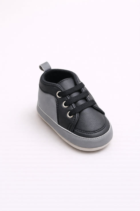 Black & Charcoal Baby Sneakers