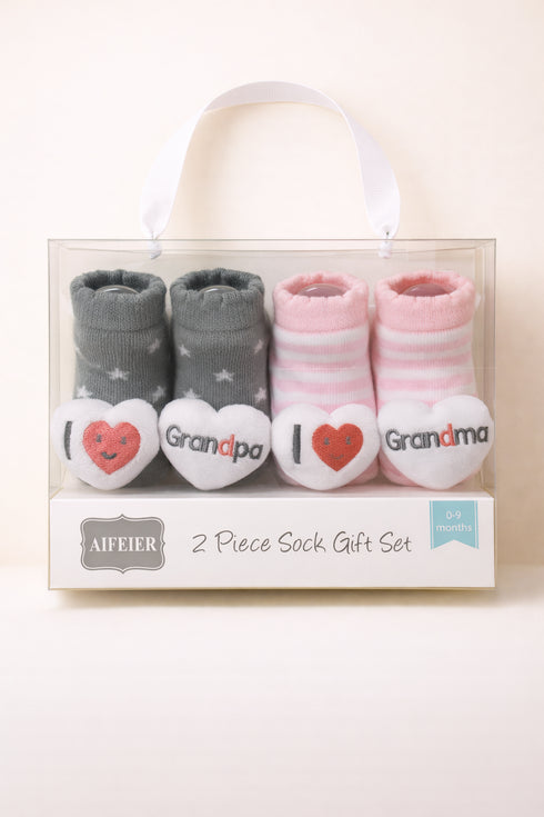 I Love Grandpa & Grandma Baby Socks Set (0-9 Months)