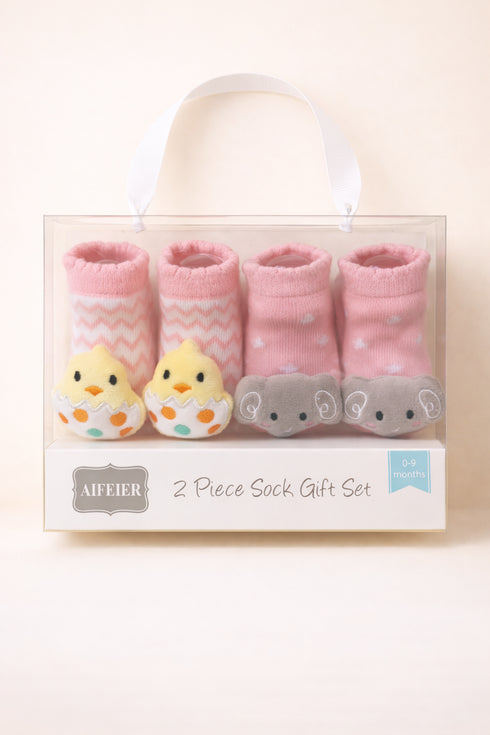 Chicks & Elephant Baby Socks Set (0-9 Months)