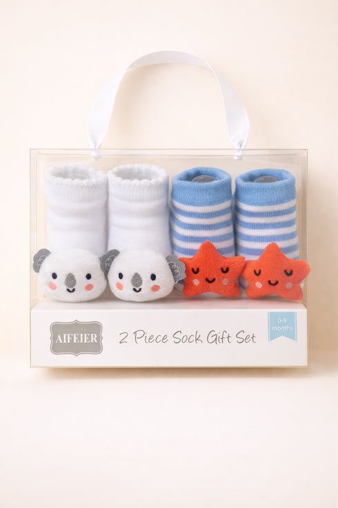 Koala & Red Star Baby Socks Set (0-9 Months)