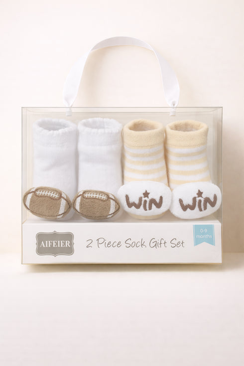 American Football & Win Baby Socks Set (0-9 Months)