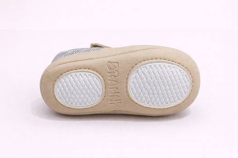 Sand Checkered Sneakers with Velcro Strap