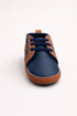 Navy Blue & Tan Lace-Up Baby Shoes