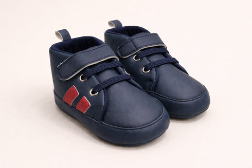 Navy Blue High-Top Shoes with Lace