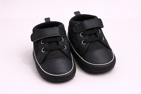 Black Baby Sneakers with Velcro Strap
