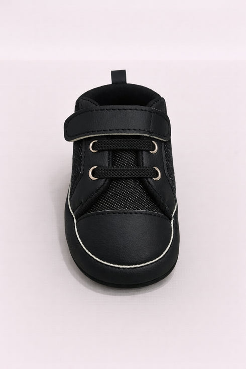 Black Baby Sneakers with Velcro Strap