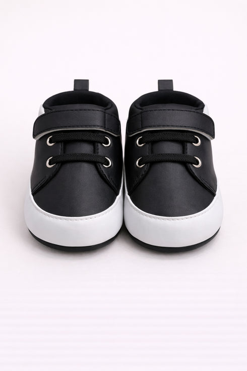 Black & White Sneaker with Velcro Strap