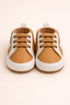 Beige Star Twinkle Brown Velcro Baby Sneakers