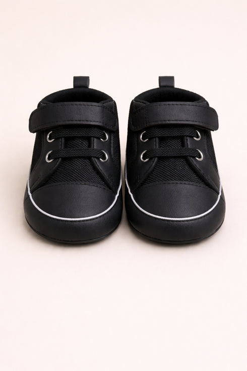 Black Baby Sneakers with Velcro Strap