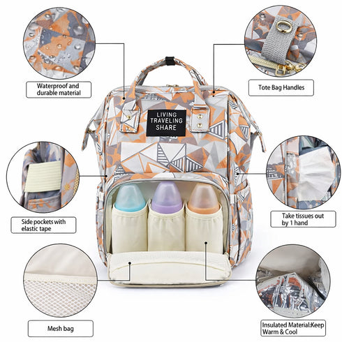 Urban Pattern Diaper Bag (Waterproof)