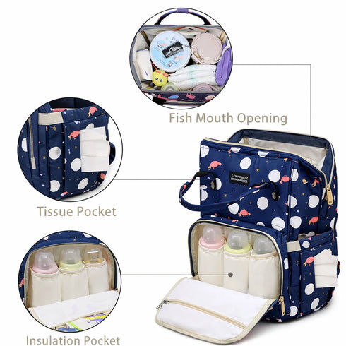 Flamingo Diaper Bag (Waterproof) - Blue