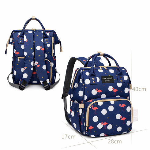 Flamingo Diaper Bag (Waterproof) - Blue