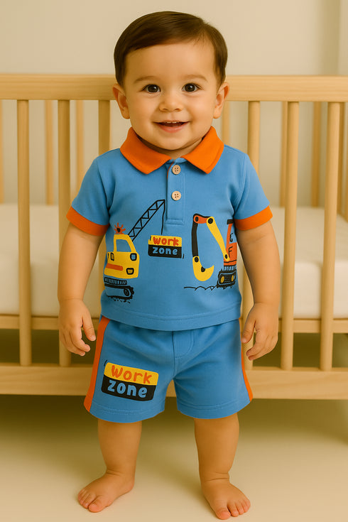 Panelled Polo Short Set