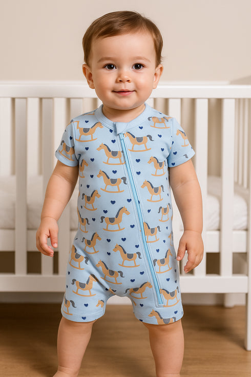 Tiny Trotter Zip-Up Romper