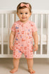 Love Patterned Zip-Up Romper
