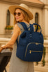 Morgan Quilted Diaper Backpack – Blue