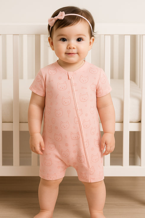 Whisker Love Zip-Up Romper