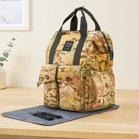 Little Story Camo Baby Bag – Hooks & Changing Mat