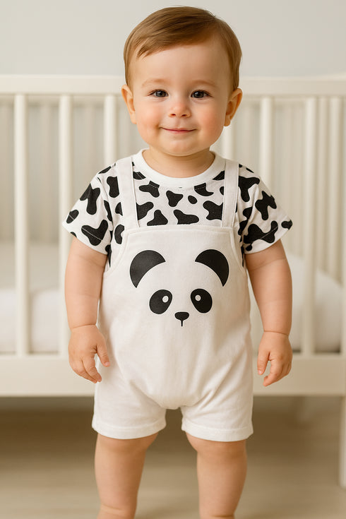 Moo & Panda Dungaree Romper