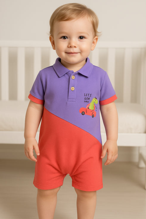 Dino Pop Cut & Sew Polo Romper