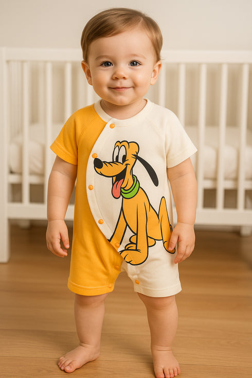 Pluto Printed Raglan Sleeve Romper