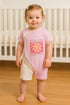 Flower Pattern Raglan Sleeve Romper