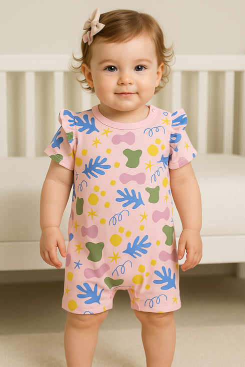 Dream Garden Frilled Buttoned Romper