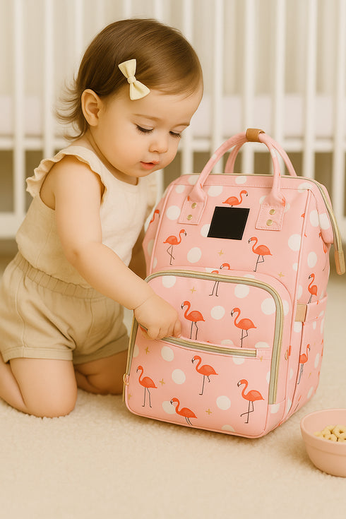 Flamingo Diaper Bag (Waterproof) - Orange