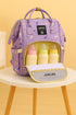 Baby Diaper Bag (Waterproof) Stars & Leaf Purple