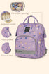 Baby Diaper Bag (Waterproof) Stars & Leaf Purple