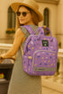 Baby Diaper Bag (Waterproof) Stars & Leaf Purple