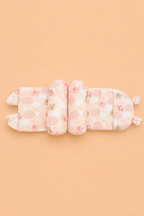 Pink Elephant & Cloud Printed Baby Adjustable Pillow