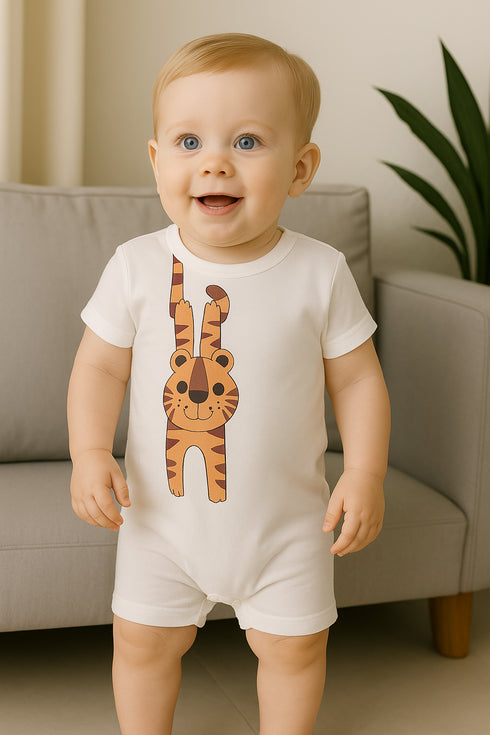 Hanging Cat Buttoned Romper