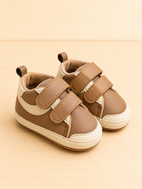 Baby Sneakers with Velcro Straps (Brown)