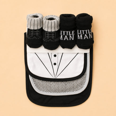 5 Pcs Baby Bibs & Booties Gift Set