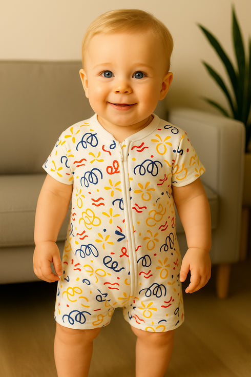 Doodle Day Zip-Up Romper
