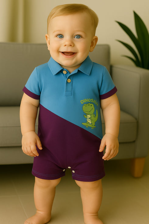 Dino Pop Cut & Sew Polo Romper